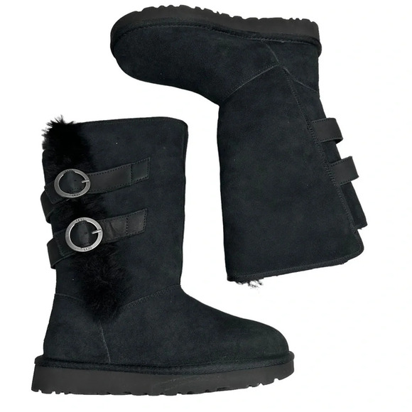 UGG Women's Aletheia Suede Boot in Black.  Sz: 5 - Picture 7 of 9